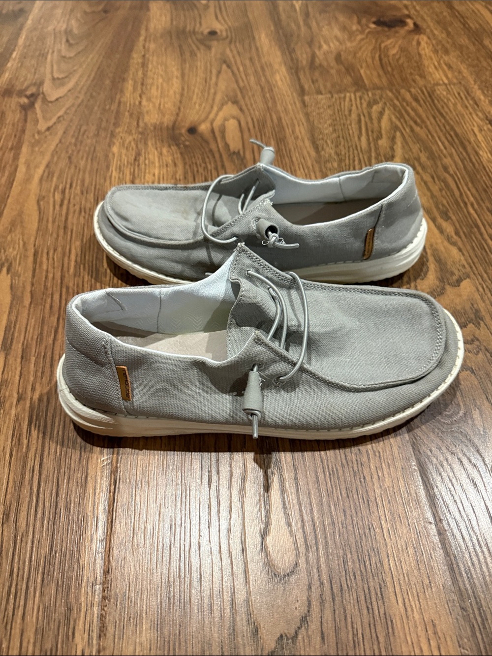 Hey Dude Light Gray Canvas Slip-On Loafers